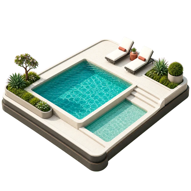Swimming and poolside leisure amenity illustration